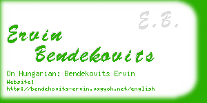 ervin bendekovits business card